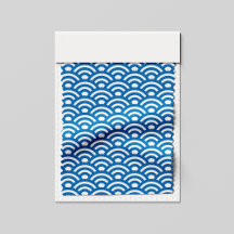 Seigaiha, olas, japonés, azul y blanco