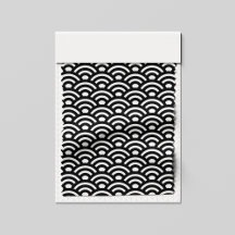 Seigaiha, olas, japonés, blanco y negro