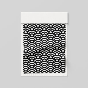 Tela Seigaiha, olas, japonés, blanco y negro
