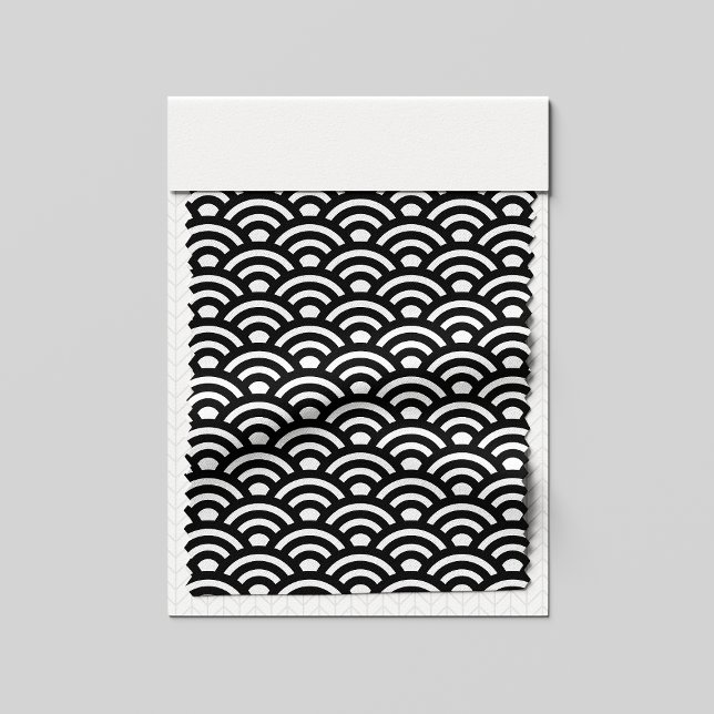 Tela Seigaiha, olas, japonés, blanco y negro (Subido por el creador)