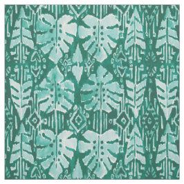 Tela SELVA IKAT Monstera tribal tropical hawaiano