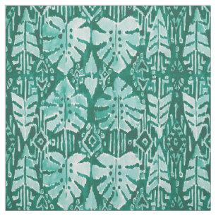 Tela SELVA IKAT Monstera tribal tropical hawaiano