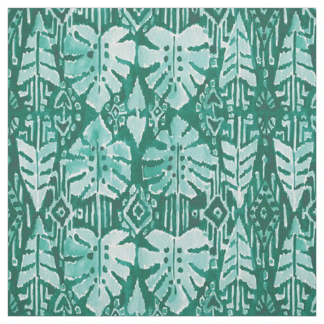 Tela SELVA IKAT Monstera tribal tropical hawaiano (Retal)