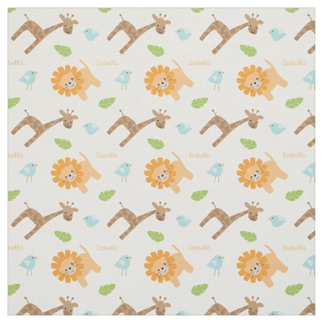 Tela Selva personalizada de los animales del safari (Retal)
