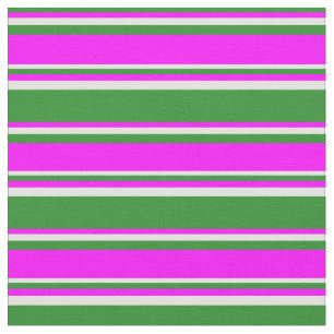 Tela Selva verde, fucsia y tiras de cian liviano