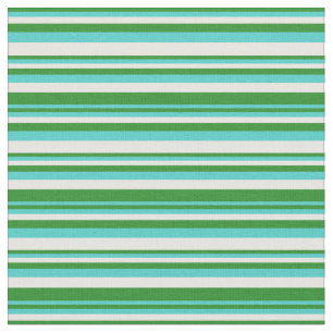 Tela Selva verde, turquesa y franjas blancas