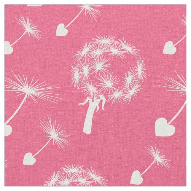 Tela Semillas de corazón rosadas de Dandelion (De cerca)