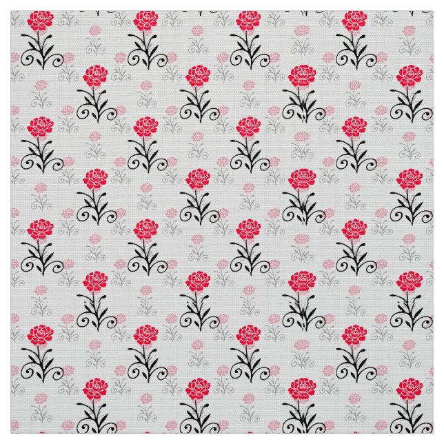 Tela Sencillo patrón elegante de flor roja (Retal)