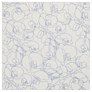 Tela Sencillo y elegante orquídea azul marino floral