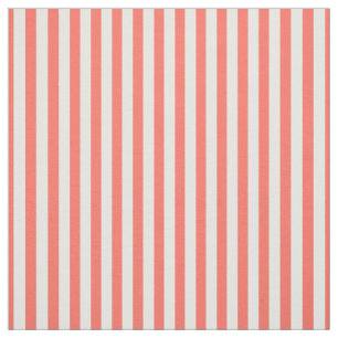 Tela Sencillos rayas patrón Coral/Blanco trendy