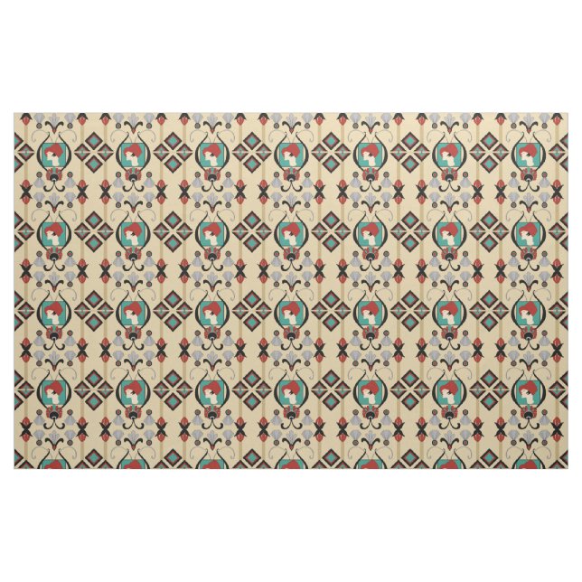 Tela Señora del art déco ("Cuarto gordo" (fat quarter))