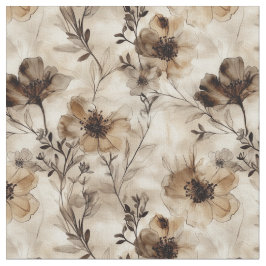 Tela Sepia Wildflowers Fabric