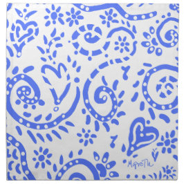 Tela servilleta de pipas azul y blanca