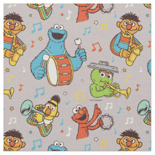 Tela Sesame Street Band Grey Pattern