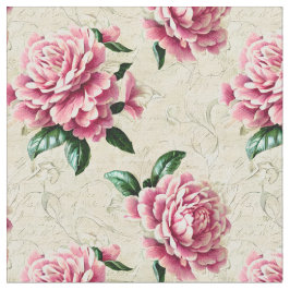 Tela Shabby Chic Pink Gardenias Fabric