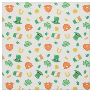 Tela Shamrock & Gorras - Patrón del Día de San Patric