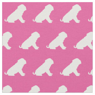 Tela Shar Pei Dog Silhouette Mascota Pink