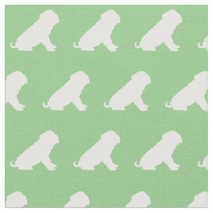 Tela Shar Pei Dog Silhouette Mascota Sage Green