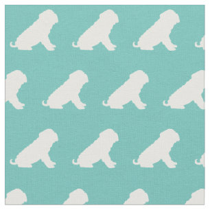Tela Shar Pei Dog Silhouette Mascota Verde azulado