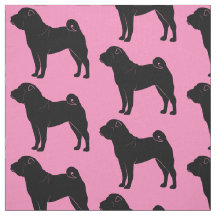 Shar Pei en silueta en rosa