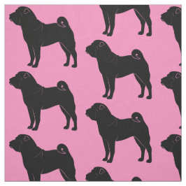 Tela Shar Pei en silueta en rosa