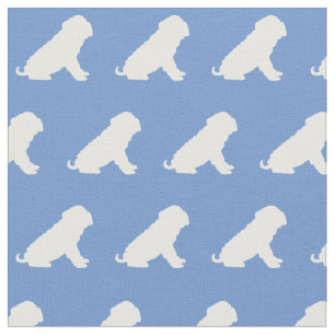 Tela Shar Pei Perro Silhouette Mascota Luz Azul