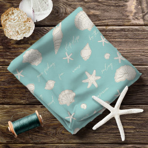 Tela Shells Starfish Sun Fun Textos Ivory ID918