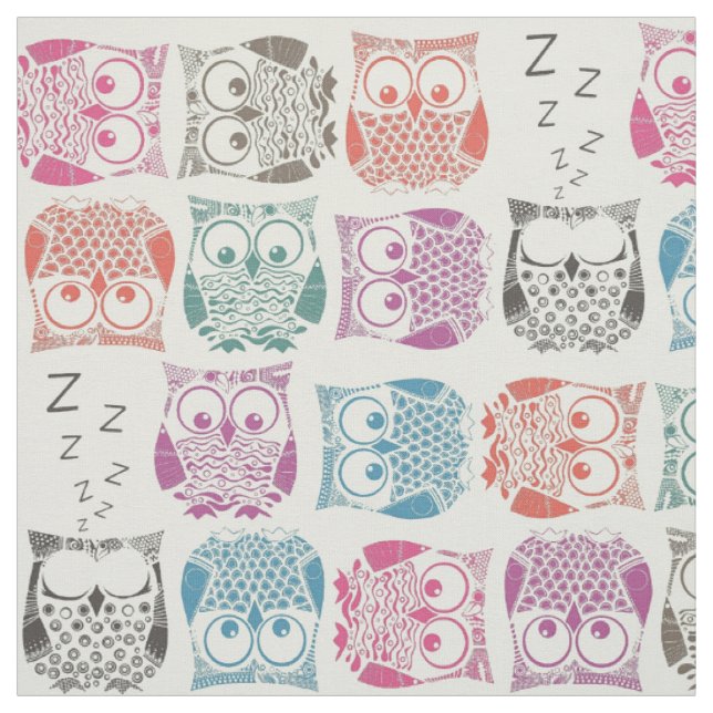 Tela sherbet owls light (Retal)