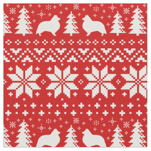 Tela Shetland Sheepdog Silhouettes Navidades Shelly