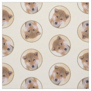 Tela Shiba Inu Pintura de Red Cute Original Mascota Per