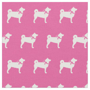 Tela Shibu Inu Dog Silhouette Mascota Pink