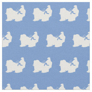 Tela Shih Tzu Dog Silhouette Mascota Light Blue