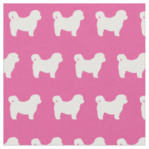 Tela Shih Tzu Dog Silhouette Mascota Pink
