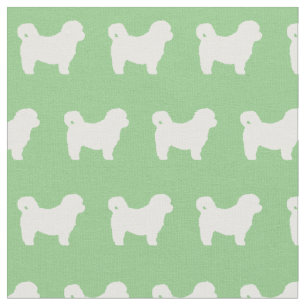 Tela Shih Tzu Dog Silhouette Mascota Sage Green