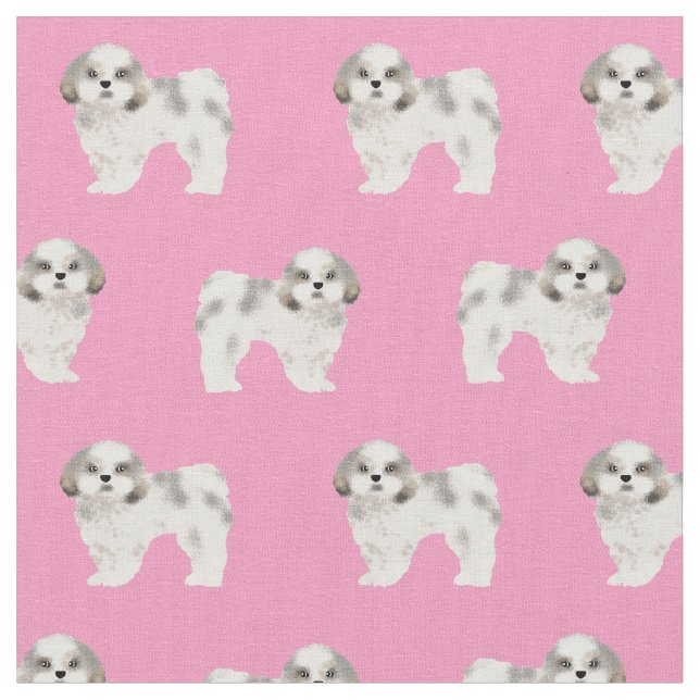 Tela shih tzu lindo perro rosa (De cerca)