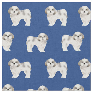 Tela shih tzu perro azul real