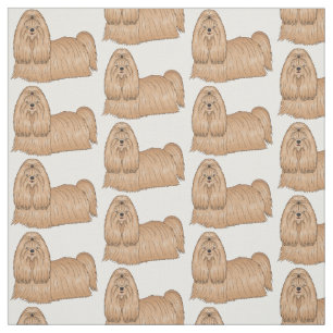 Tela Shih tzu personalizado de pelo largo ilustracion