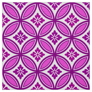 Tela Shippo con Motif Flor, Orquídea y Púrpura Profunda