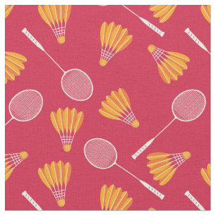 Tela Shuttlecocks con raquetas de bádminton - rojo