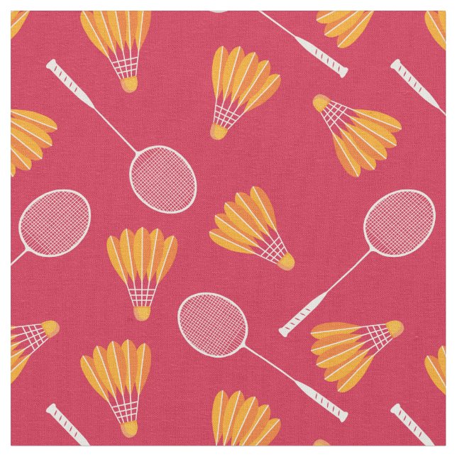 Tela Shuttlecocks con raquetas de bádminton - rojo (De cerca)