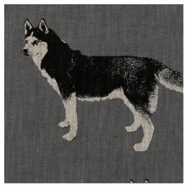 Tela Siberian Husky schwarz weiß stehend Muster