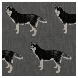 Tela Siberian Husky schwarz weiß stehend Muster