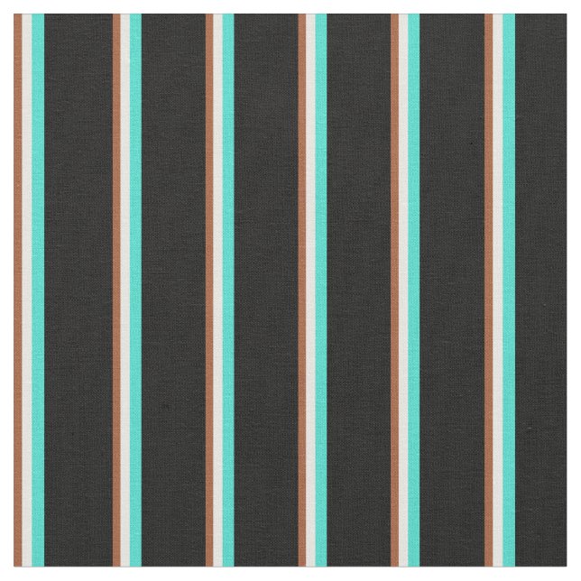 Tela Siena, Mint Cream, Turquesa y Negro (De cerca)