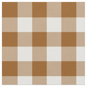 Tela Siena quemada y White Gingham Plaid