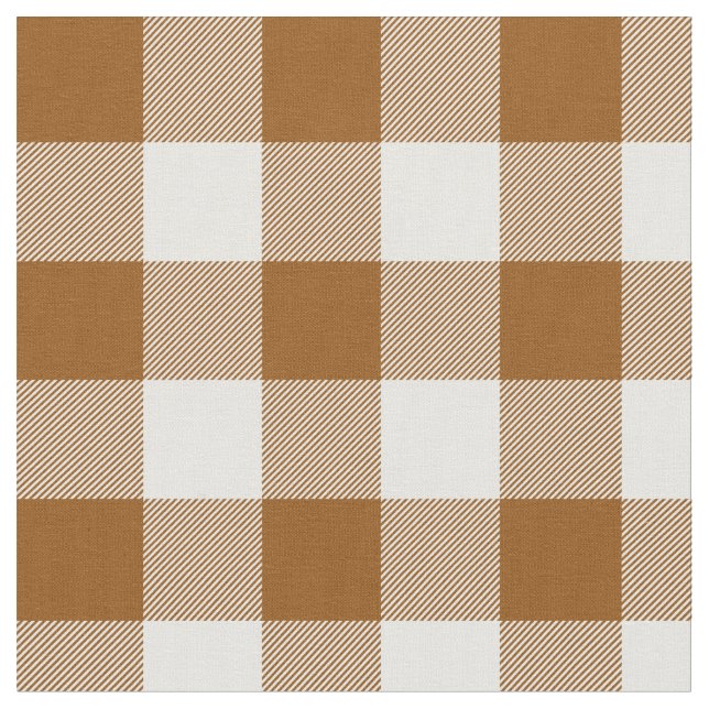 Tela Siena quemada y White Gingham Plaid (De cerca)