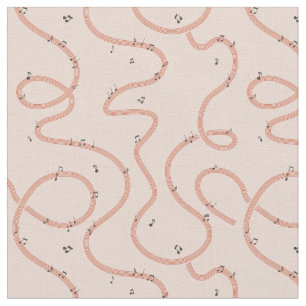 Tela Signo de notas musicales adicional rosa