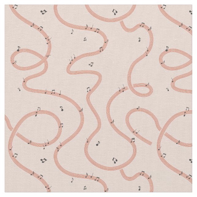 Tela Signo de notas musicales adicional rosa (De cerca)