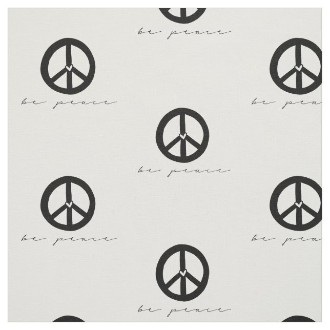 Tela Signo de paz blanco y negro (Retal)