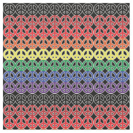 Tela Signos de la paz del arco iris en negro