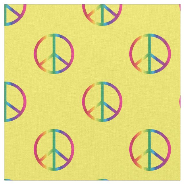 Tela Signos de Paz Arcoíris Amarillos (De cerca)